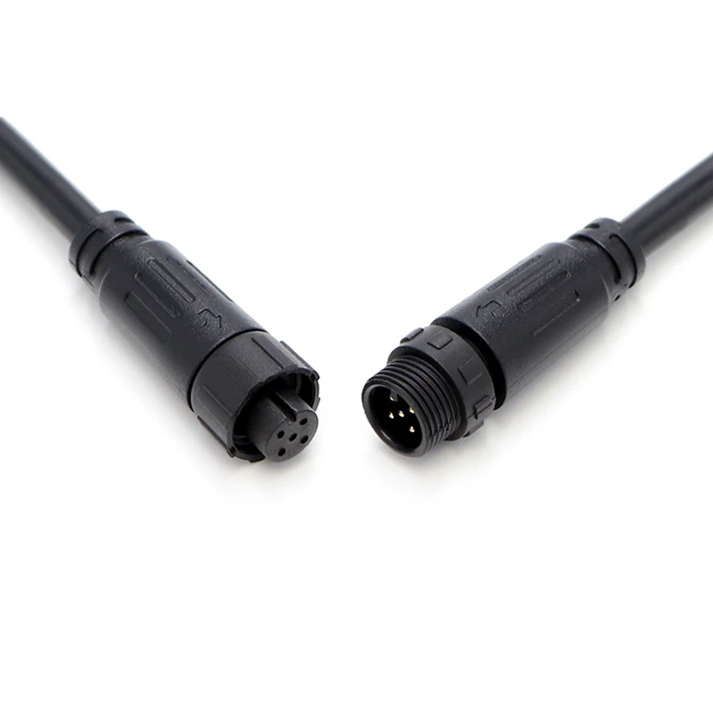 m12 2 3 4 5 6 7 8 12 pin waterproof plastic male female plug led  connector