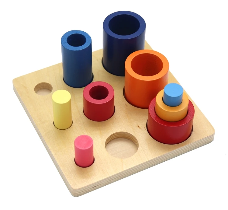 Colors Training Brinqued Different Circles and Cylinders Block educational toys learning montessori wood toy