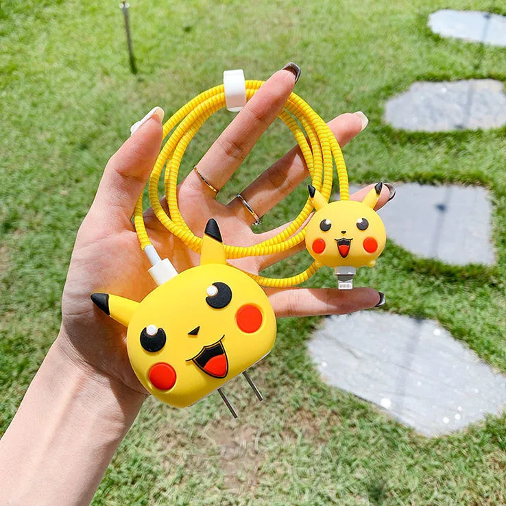 Big and small cartoon custom Data Line Cord charger cute animal cable bite  protector for phone