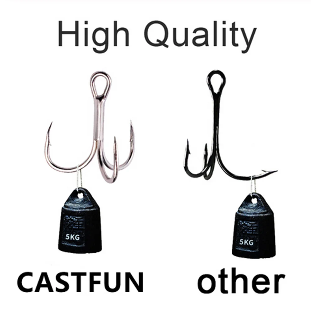 CASTFUN 2# 4# 6# 8# 10#  jig hook Fishing Assist Hook High Carbon Steel Treble Hooks