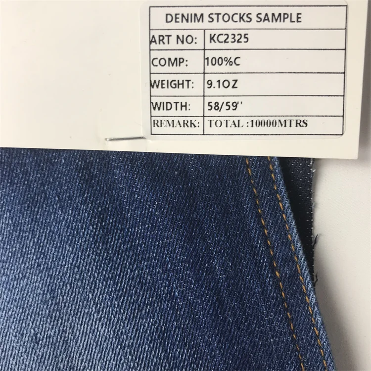 11Oz Dk Indigo Buy 100% Cotton Denim Stock Lot Fabric Price Per Meter
