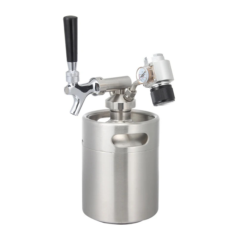 2L/3.6L/5L/8L Stainless Steel Mini Beer Keg with Non Adjustable Square Tap Beer Dispenser