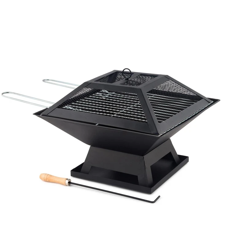  Сад BBQ квадратный костра на открытом