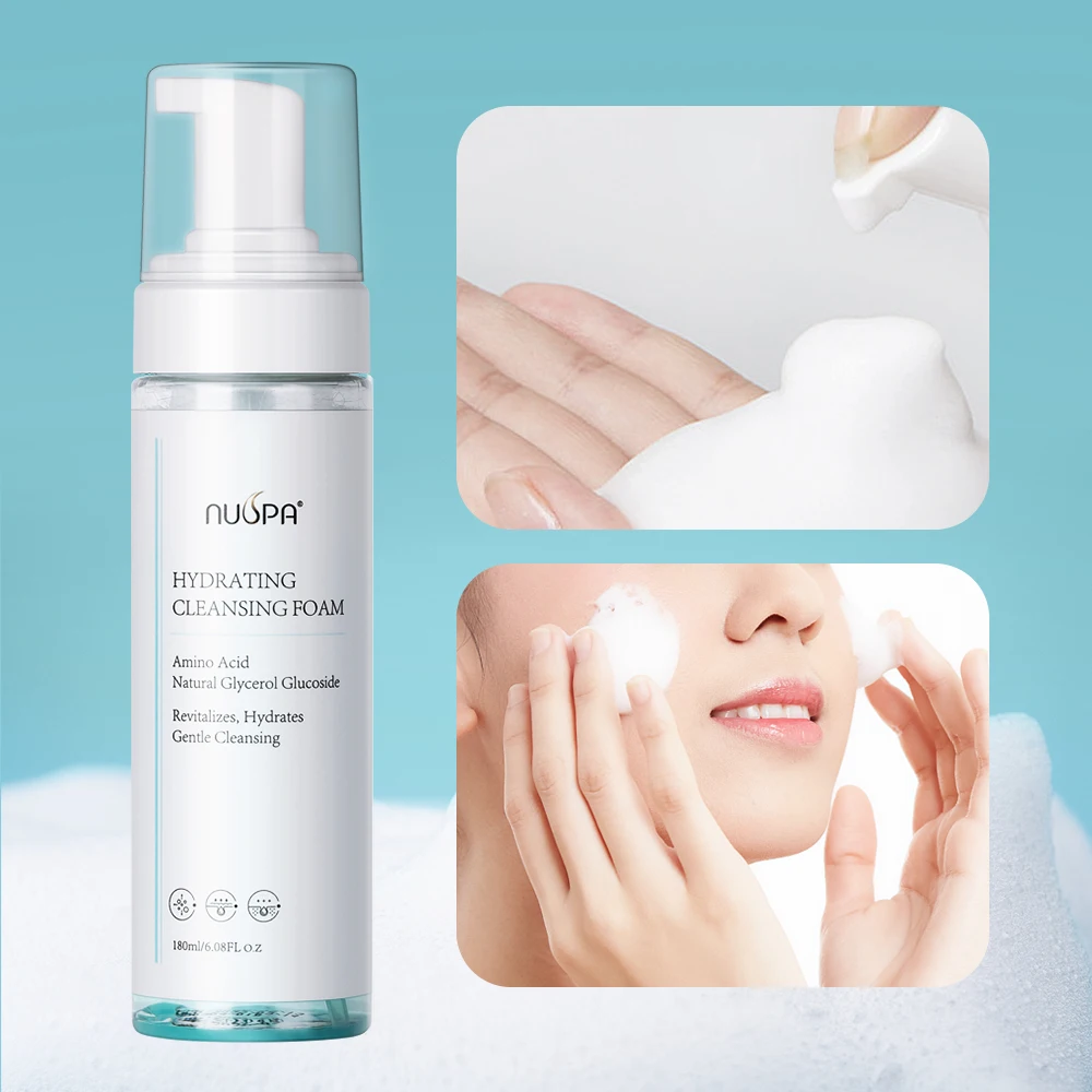 NUSPA Organic Plant Microorganisms Deep Nourishing Face Cleanser Oil Control Anti Acne Foaming Face Wash