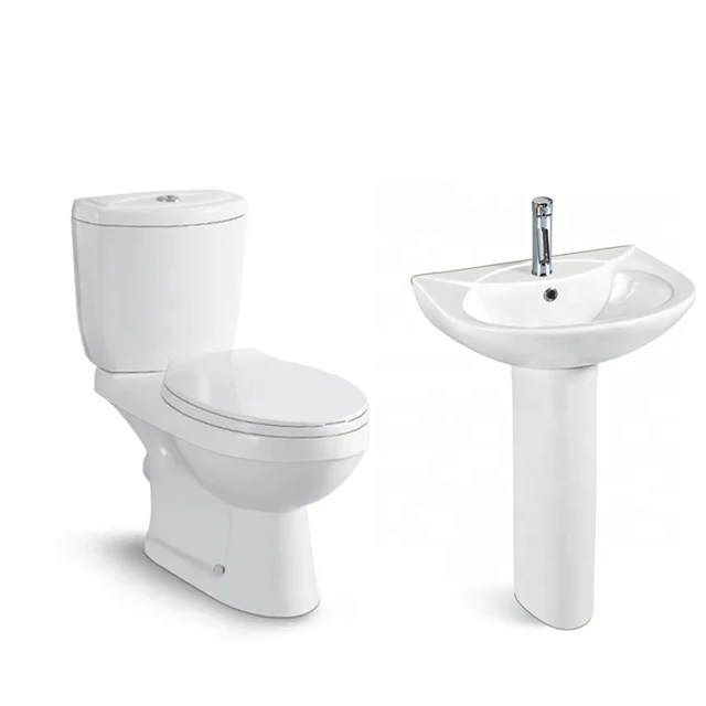 
B1102&D601 good quality ceramic wash sink washroom toilet set 