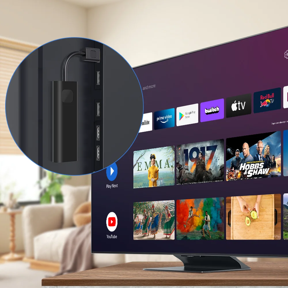 google certified 4k TV stick streaming TV box Amlogic s905Y4 2GB/16GB dual wifi 2.4G/5G