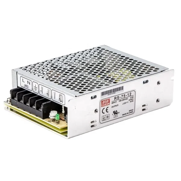 Оригинальный бренд MEAN WELL представляет 12V 75W RS-75-12 AC-DC импульсный источник питания, одиночный модели переключения режимов питания