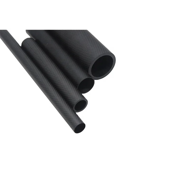 Wholesale customized large diameter glossy twill 3 k full carbon fiber tube