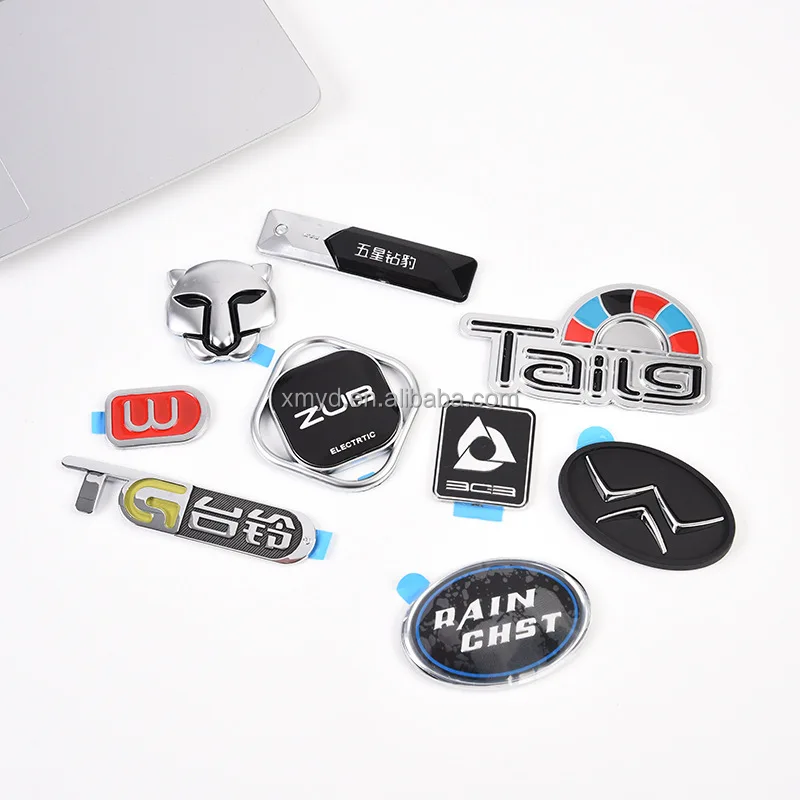 Custom ABS Car Letter Label Auto Chrome Matt Silver Motorcycle Emblem With 2 Pins