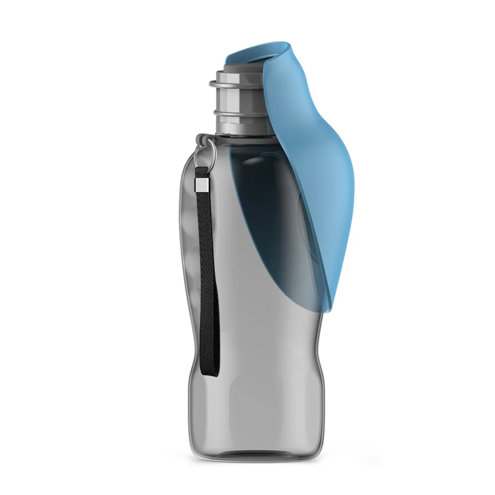 Small Cross Border Pet Bowl Outdoor Dog Water Bottle Feeder Quadrate PP Plastic with Silica Gel for Small Animals Packed in Bag