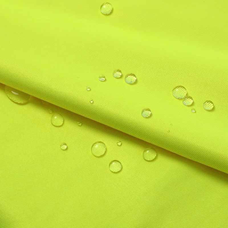 240gsm Waterproof Breathable Polyester Cotton Blend Twill Cloth High Visibility Fluorescent Fabric