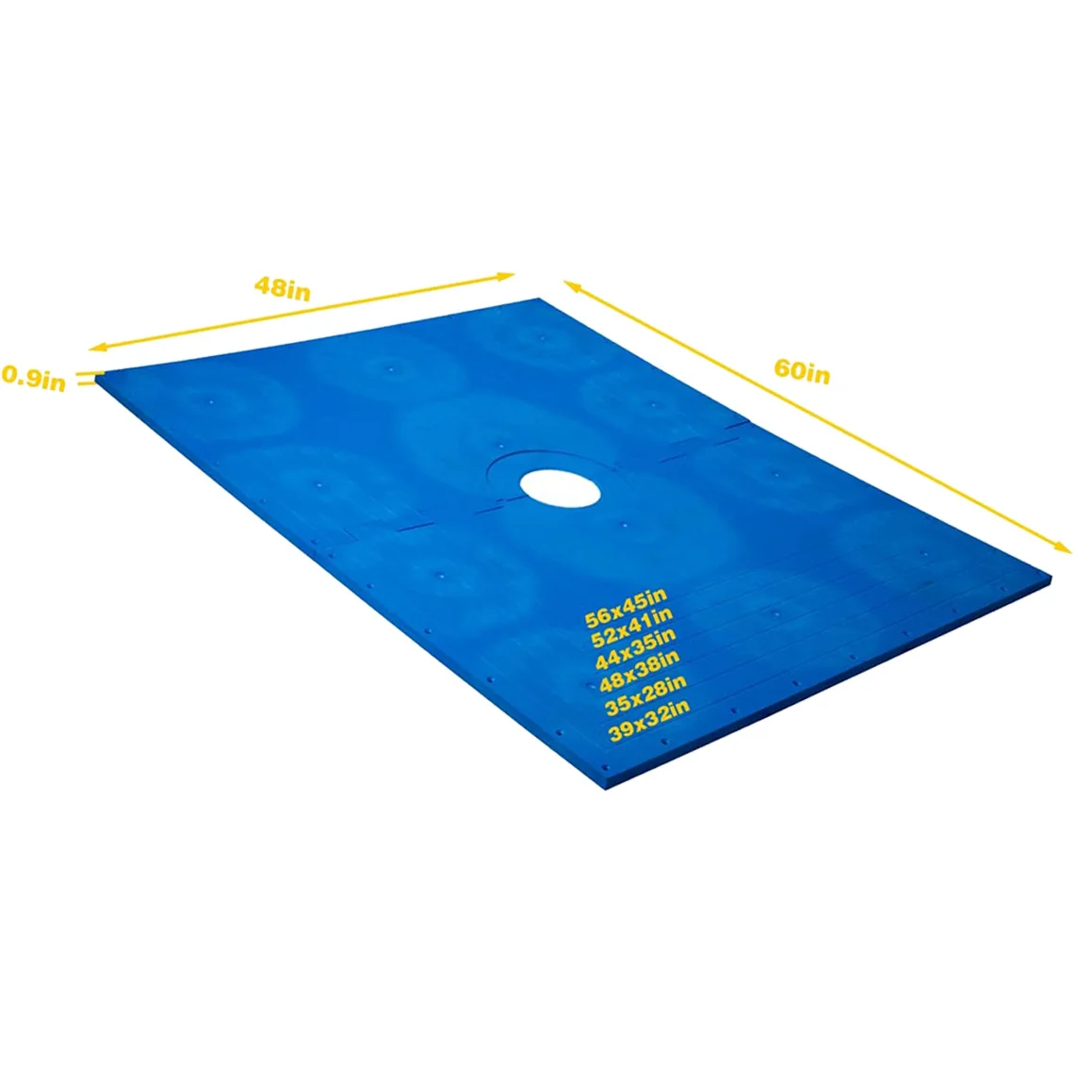 60X48in Shower Tray Pan ABS Material 2 Pieces Interlocked Watertight Fiberglass Reinforced