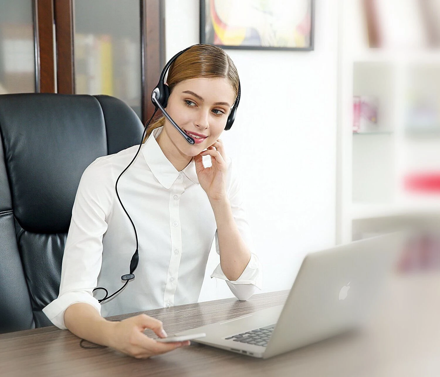 Comfortcomms Binaural Call Center RJ телефонная гарнитура для