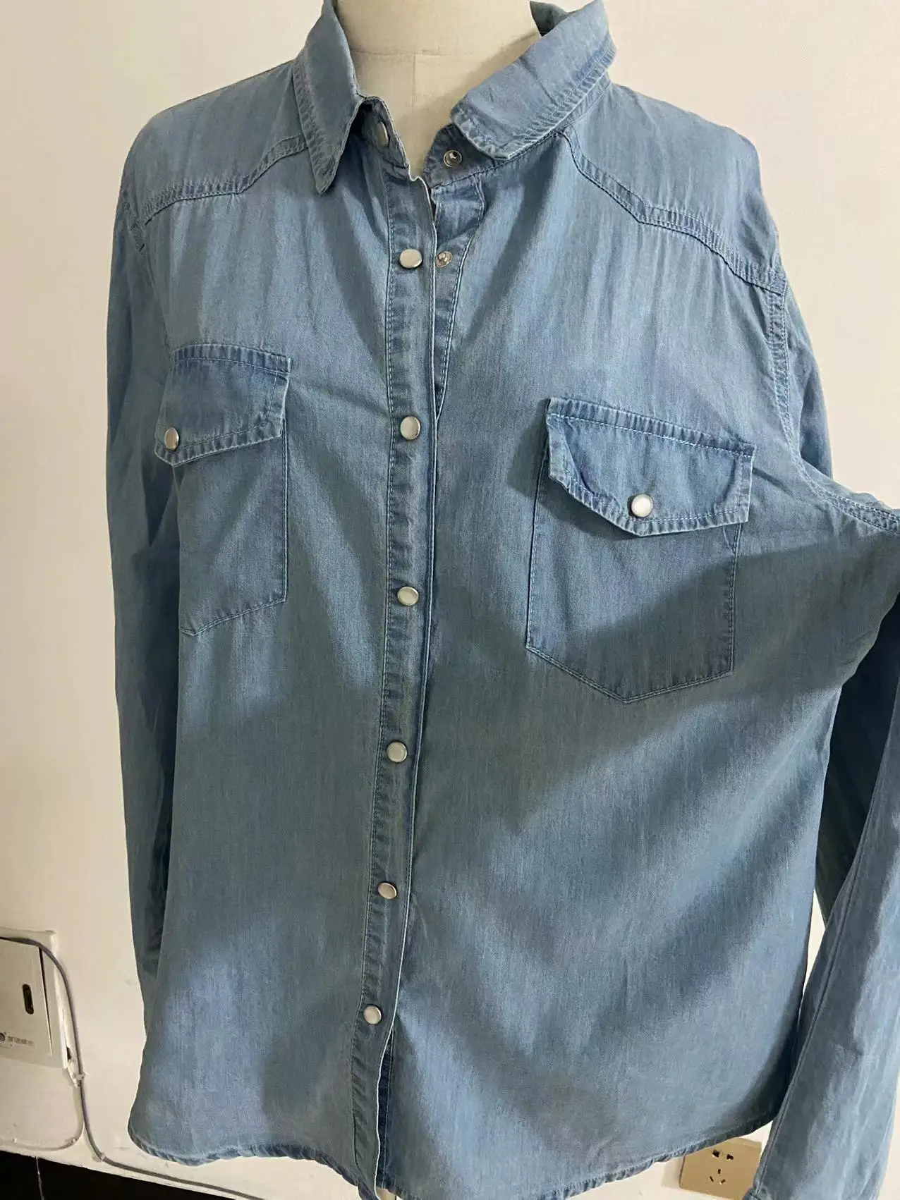 2023 New fashion women denim blouse denim dress women cowboy printing denim jacket women
