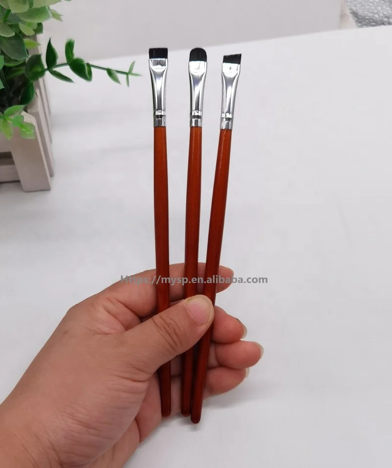 Very Sharp and Thin Hair for Sharp Lines Tinting Concealing Super Thin Flat Angle Round Eyebrow Eyeliner Concealer Brush