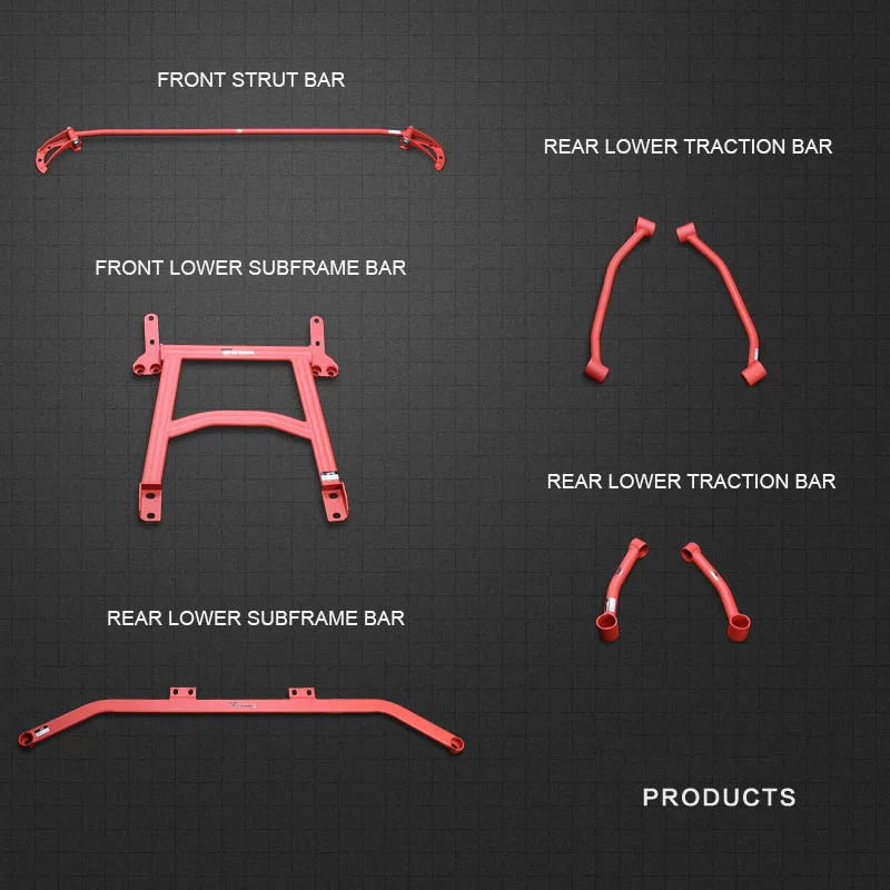 LVTU Factory Price Safety Bar Strut Tower Brace Kits Front Strut Bar for AUDI A3 2014-2019 Auto Cars Racing Cars