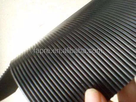 Fine Ribbed Rubber/corrugated Rubber/balck Grey Anti-slip Rubber Mats 3mm