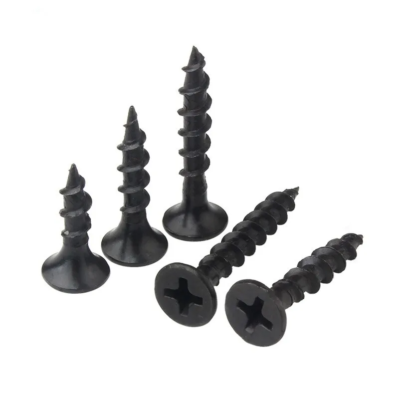 China Manufacture bugle head  fine/coarse thread Black Oxidation Countersunk Screw 6# 8#