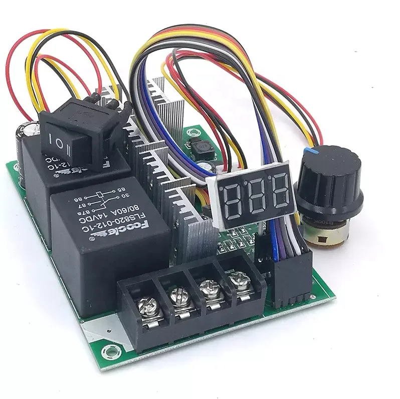 Цифровой дисплей PWM DC контроллер скорости двигателя 0 ~ 100% Регулируемый приводной модуль входной ток Макс 60 А 12 В