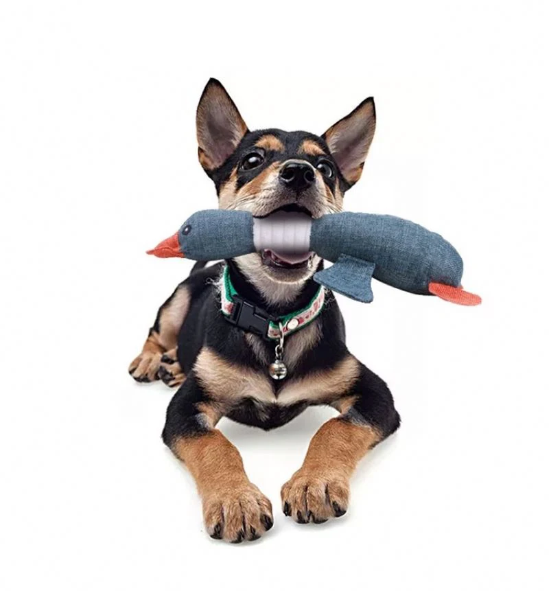 Hot Sale Wild Goose Squeaking Linen Pet Toys Cats Dogs Bite Resistant Simulation Relief Pet Plush Toys