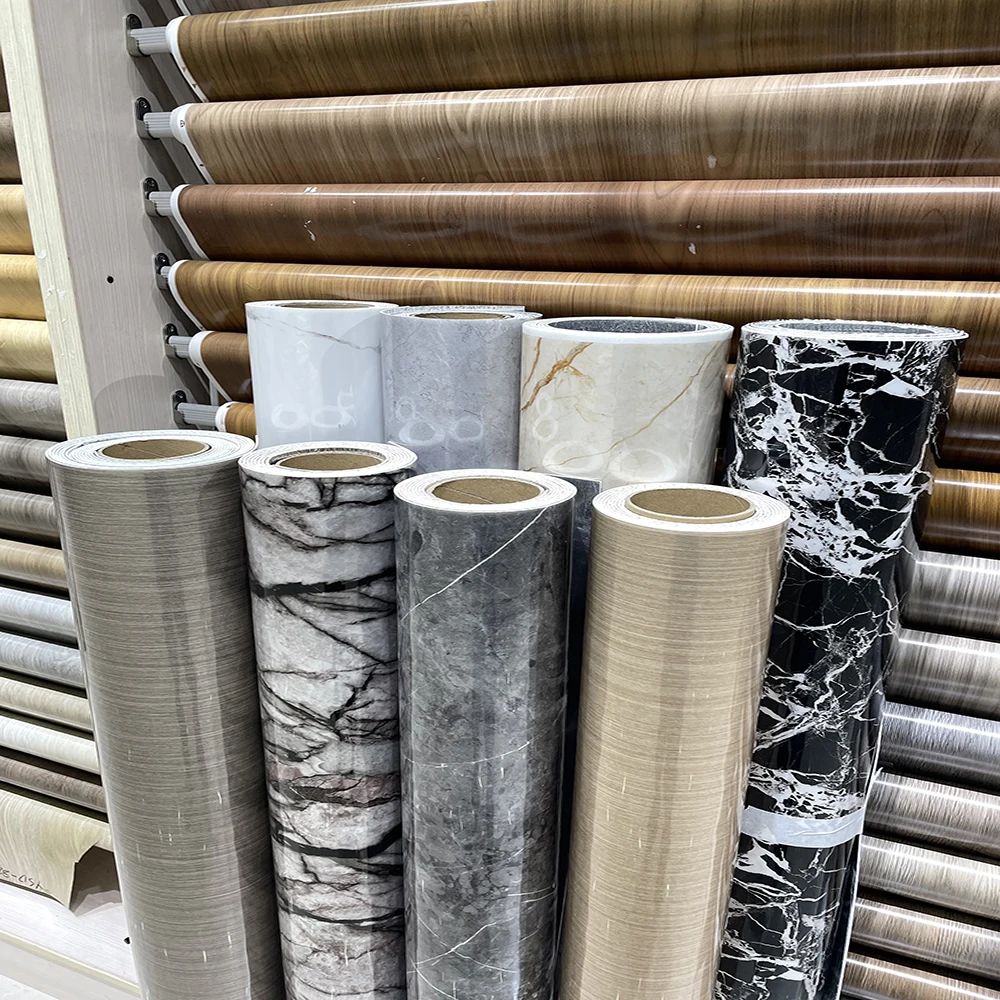 Modem Style Marble designs Interior Decorative Self Adhesive PVC Membrane Foil for PVC Panel