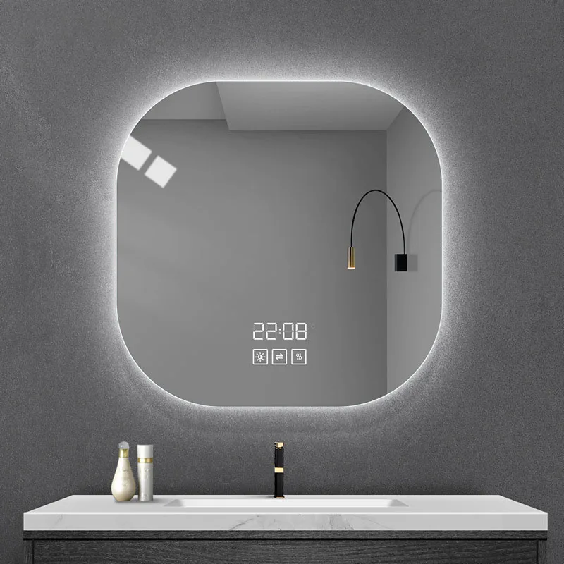 Custom 36inch IP44 Frameless Modern Square LED Bathroom Mirror Light Backlit Wall-Mount Illuminated with Aluminum Lenses