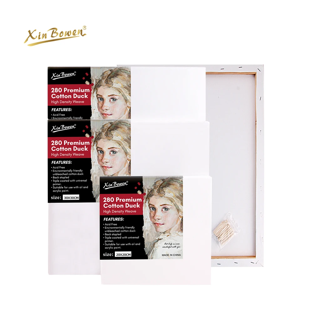 Xin Bowen Painting Canvas Set 30X40CM 12*16 Inch Stretched Canvas Polyester Mixed Cotton Fabric Artist Drawing Medium