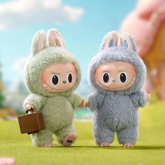 Factory Sale POP The Monster Labubu Zimomo Mokoko Blind Box Macaron Plush Doll Keychain Sit Party Original Mystery Box for gift