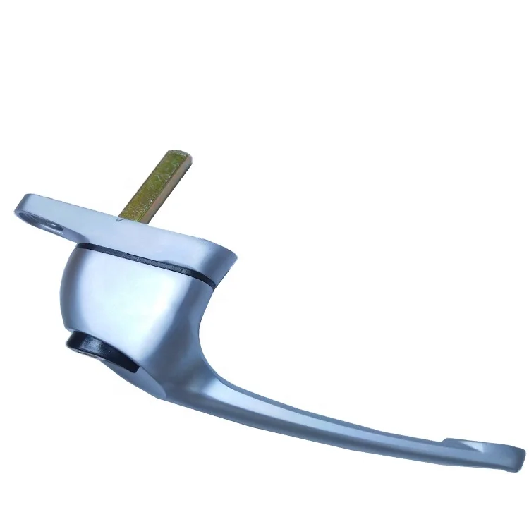ISO9001 Ningbo Lianggong Cranked Zinc Satin Chrome Satin Silver UPVC Window Handle
