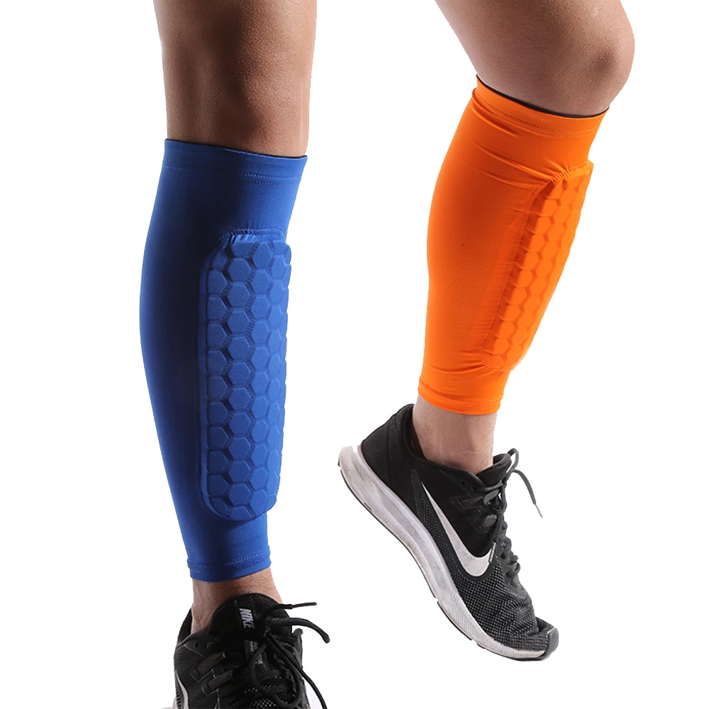 Top sale Honeycomb Shockproof anti-collision Durable Compression Sleeve Belt Workout Run Sport Shin Calf Support