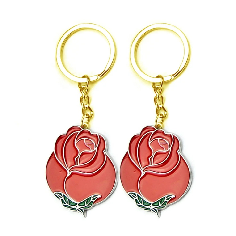 Custom Logo Zinc Alloy Key Chain Accessories Trinket Key Ring Cute Plant Keychain With Packaging Card