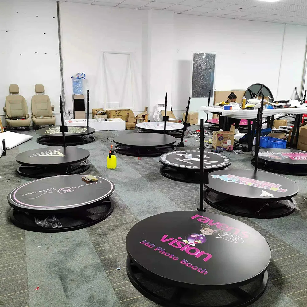 Free Factory Dropship 360 Degree Selfie Spin Photobooth with Ring Light Stand Case 68cm 360 Photo Booth for Party Wedding