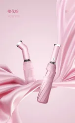 2022 hot  sale colorful  LED  handle rotatable big 3 fold automatic flashlight umbrella