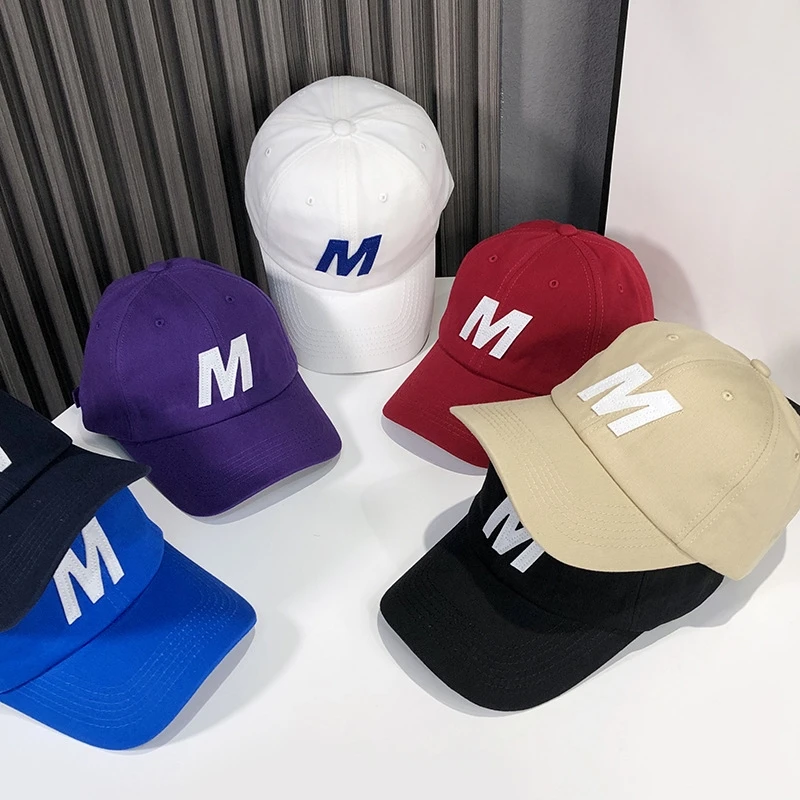 2023 New arrival ins Fashion Customized Letter M embroidery Baseball cap men Spring outdoor women sports baseball cap