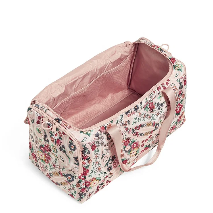 Custom Portable Waterproof Ladies Travel  Gym Tote Duffle Bag Outdoor Sports Duffel Bag with Shoes Pocket