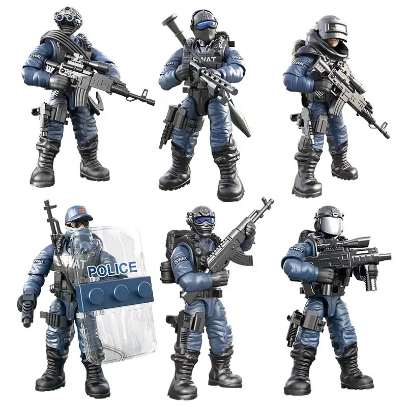 Lifelike Design Custom Made 3D  PVC Human Figure OEM  Plastic Military Figure Toys With Gun Accessories