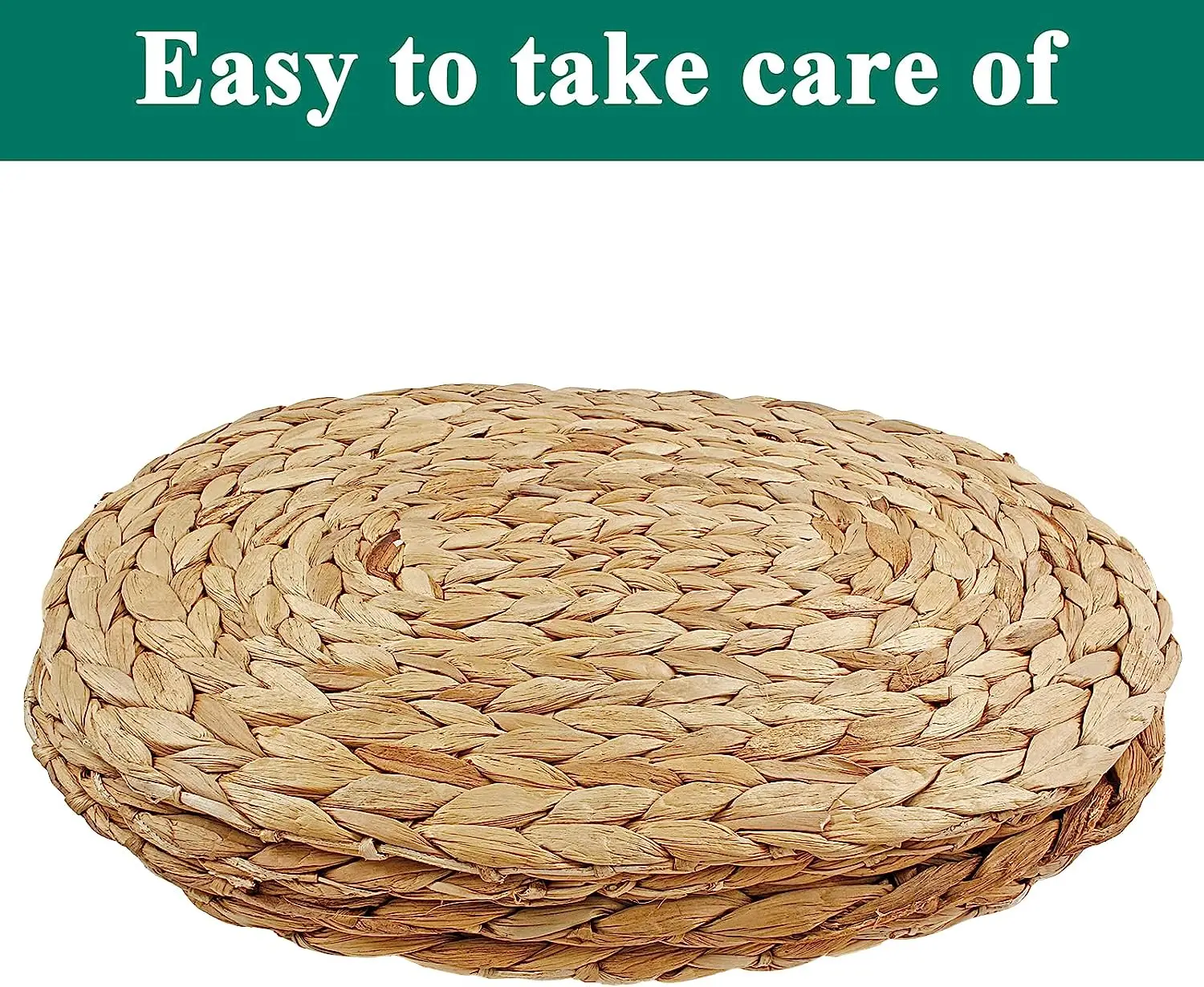 Oval Rattan Placemats Water Hyacinth Woven Place Mat Heat Resistant Table Mats Rustic Seagrass Placemats for Countertop