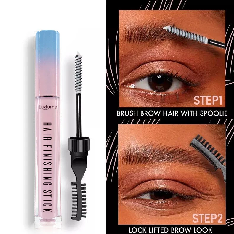 Refreshing Not Greasy Hair Finishing Stick Gel Anti Frizz Hair Flyaway Tamer with Edge Brush for Baby Hair