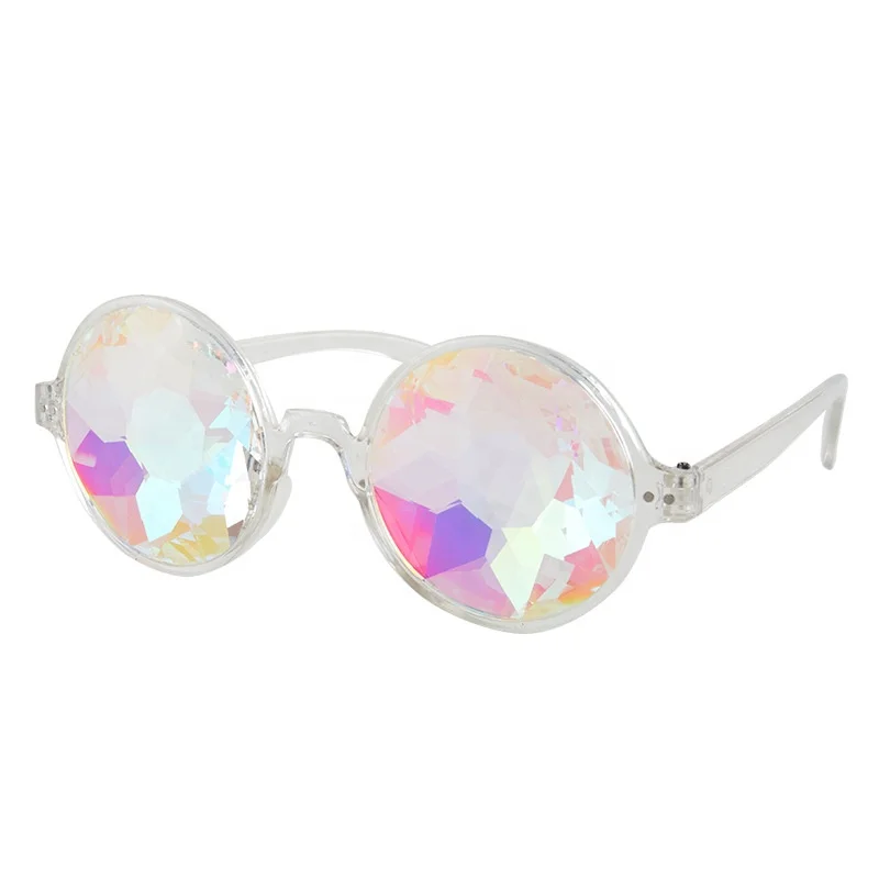 Music Festival Party Rainbow Rhinestone Kaleidoscope Sunglasses Prism Refraction Glasses
