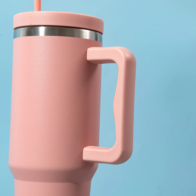 new design  hot sale double wall stainless steel vacuum insulated 40 OZ tumbler  outdoor travel mug with handle