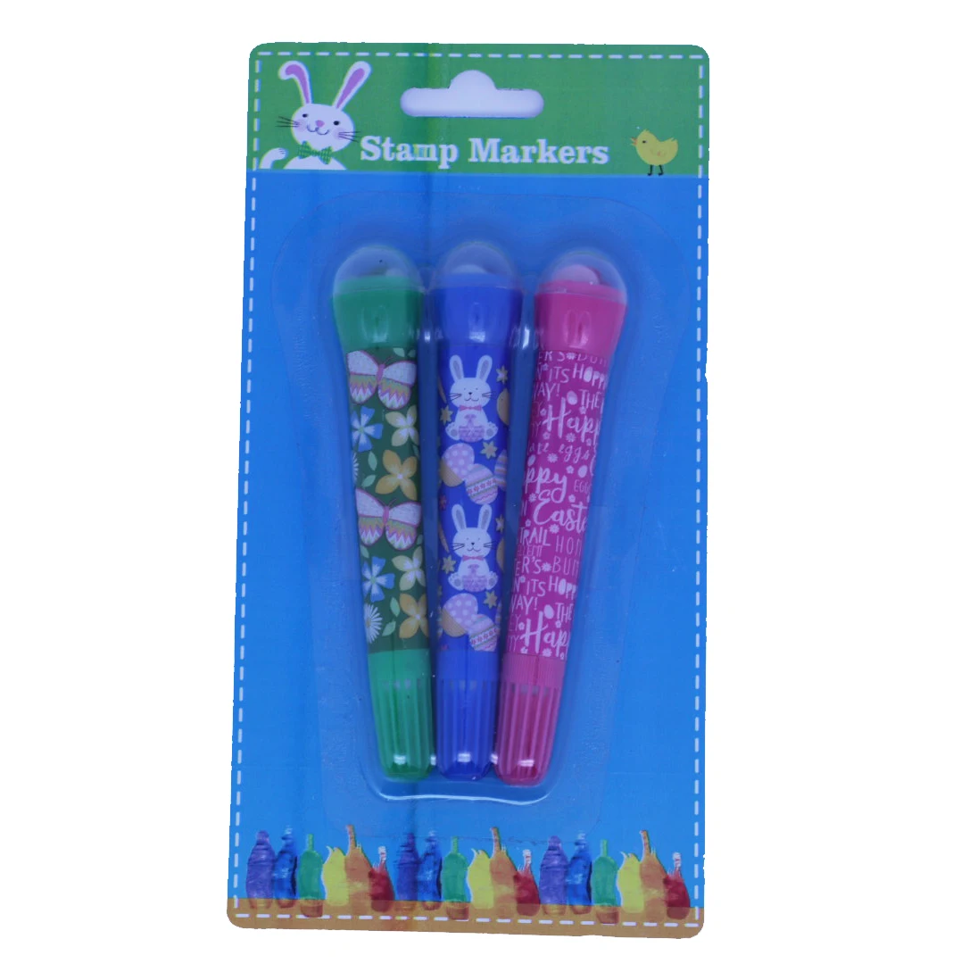 Washable ink felt tip mini double head roller stamp water color pen set for children to drawing marker pen