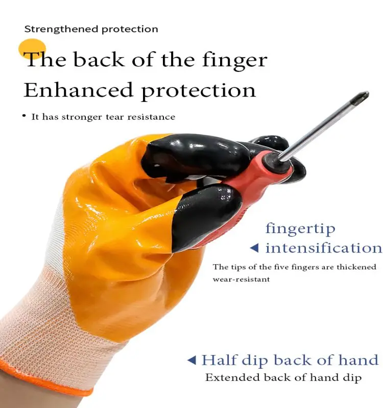 Factory Wholesale Cheap CE Latex Wrinkled Firm Grip Anti Slip Construction Gloves Industry Work Safety Latex Coated Gloves