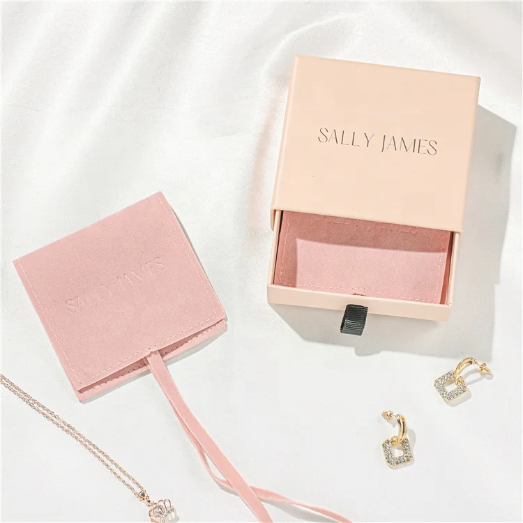 Fashion printing logo jewelry bag magnetic with Sliding Drawer Box Packaging