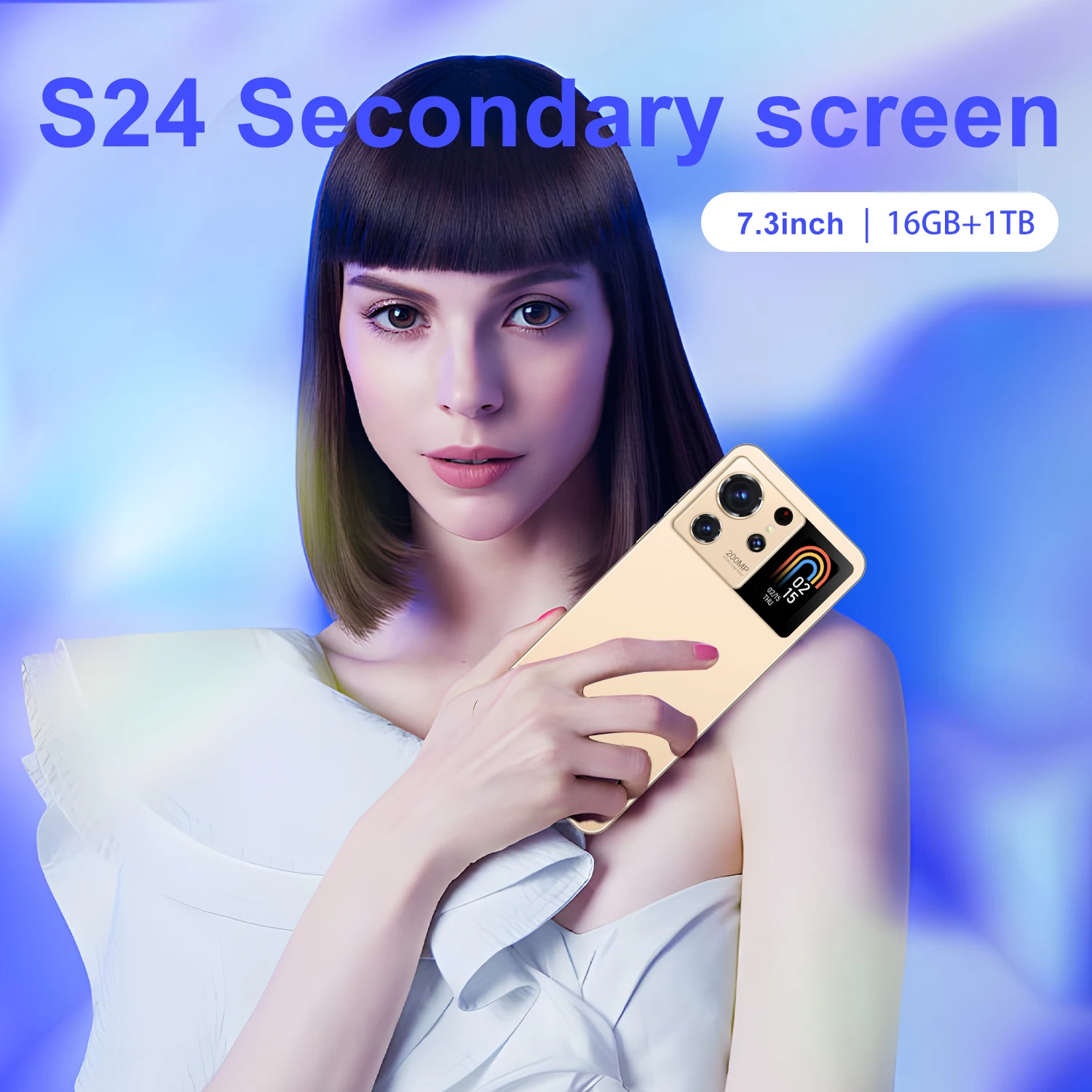2024 cellphone Original S24 Secondary Screen 16gb+1tb Smartphone 7.3 Inch Unlocked Dual Card 5g Phones Android 13.0 Mobile