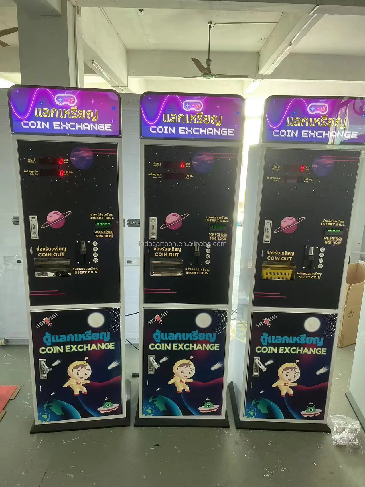 Toda thailand used toy claw machine arcade coin exchange machine token coin exchange machine