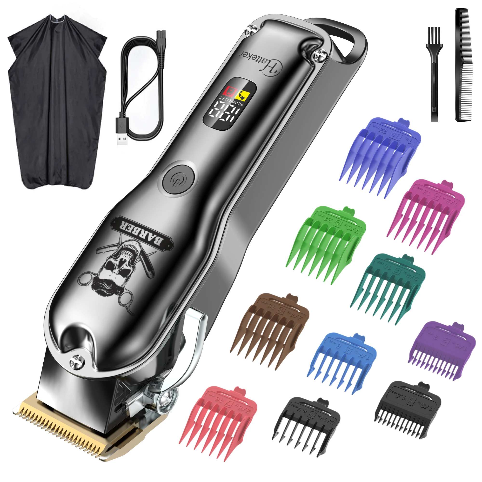 Hair Cutting Kit Waterproof Rechargeable Cordless Beard Trimmer Hair Clippers
