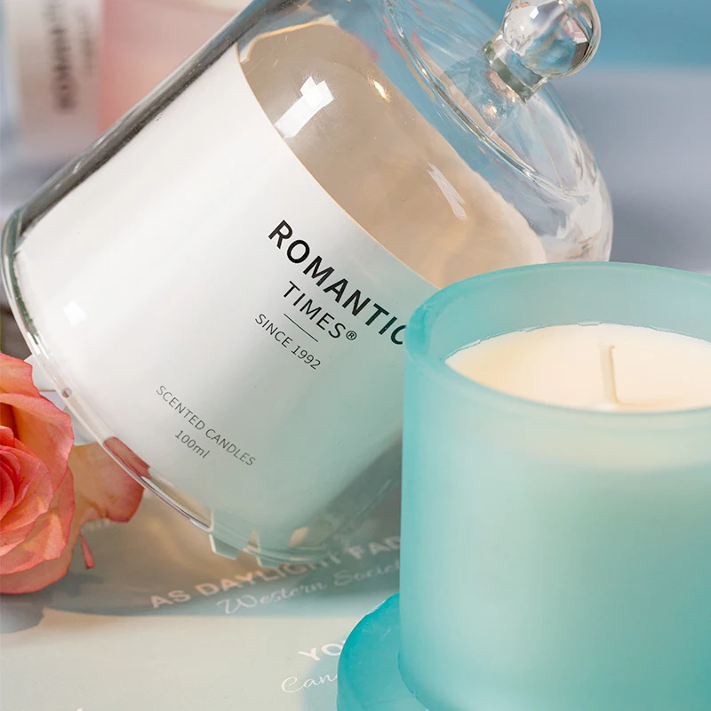 High Quality Home Bedroom Decoration Scented Candles With Glass Cover Scented Candle Wax