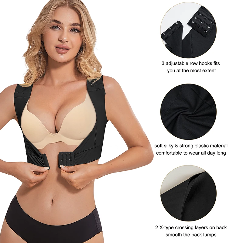 Women Shapewear Posture Corrector Shaper Tops Adjustable Wide Shoulder Chest Brace UP Body Shaper
