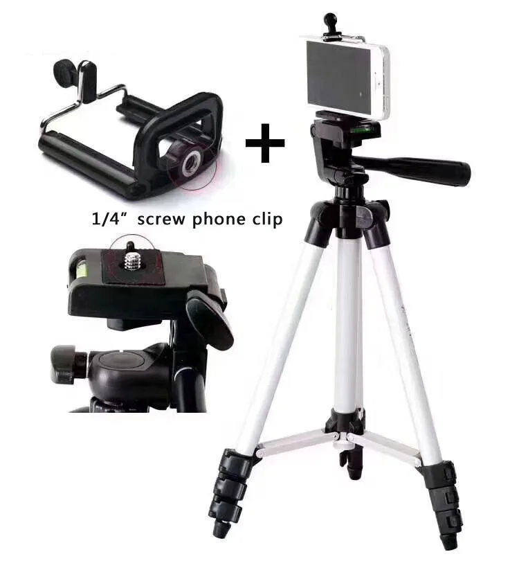 3110 Aluminum Alloy Video Camera Mobile Phone Stands 3110 Selfie Tripod Stand for Live Smart Phone
