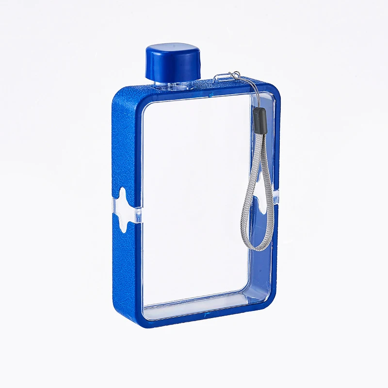 380ml Flat Water Paper Water Bottle With Rope Portable Personality Sports Bottle Square Simple Portable Fitness Cup